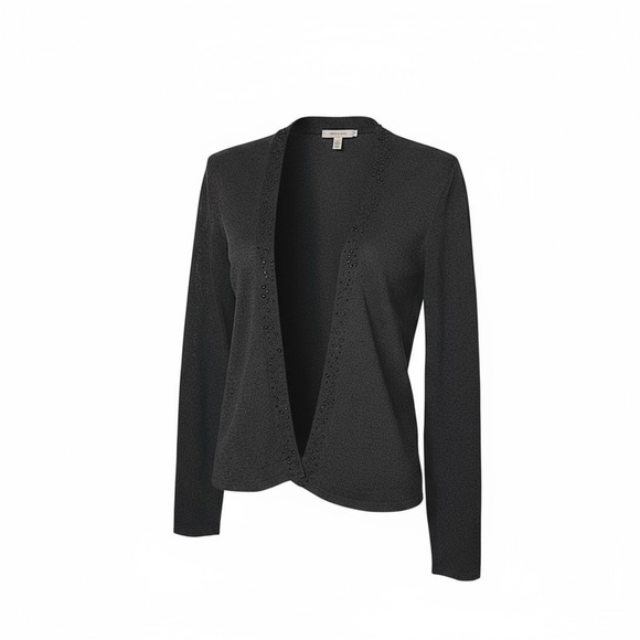 Eileen Fisher Womens XS S Studded Open Cardigan Taupe Brown Viscose Cotton Knit - Picture 1 of 9